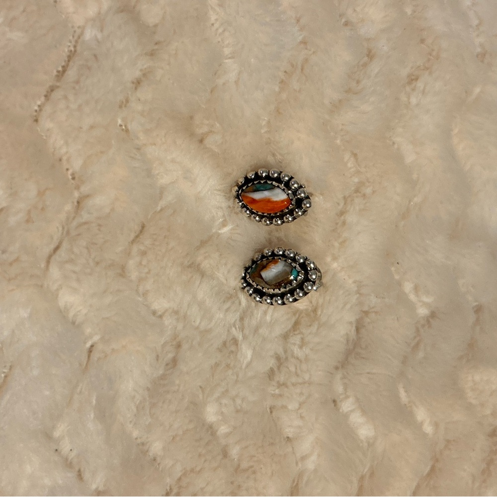 Sterling Silver Spiny Oyster Stud Earrings